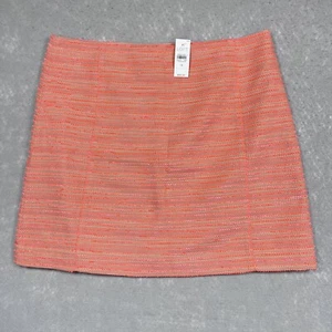 LOFT Skirt Womens Size 14 Coral Pink Textured Tweed A-Line Lined Career - Picture 1 of 11