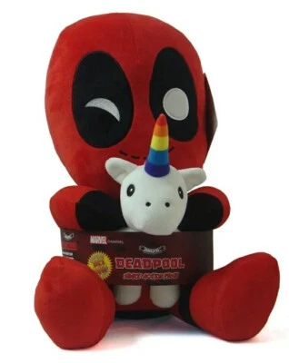 Kidrobot HugMe Marvel Deadpool con Unicornio Peluche Héroe 16" Pulgadas Figura Vibratoria Foto 1 de 2