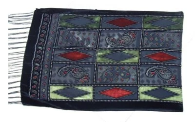 Vintage Plaid Velvet scarf Fashion Burnout Silk Shawl Women Muslim Hijab Winter - Image 1 of 4