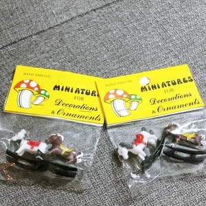 Juego de 4 miniaturas pintadas a mano para casa de muñecas de colección NOS (b9) - Imagen 1 de 6