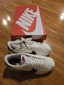 Nike Cortez Women’s Sneakers US 5.5 Brown Swoosh White Classic Running Shoes New - Picture 1 of 3