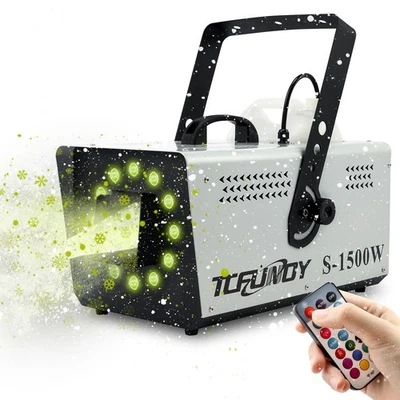 1500W RGB Snow Machine LED Stage Snowflake Maker Fake Snow Christmas Party Decor - Image 1 of 4