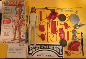 Boxed  Chief Cherokee figure + 35 Accessories + 2 Manual copies Marx West - Bild 1 von 8