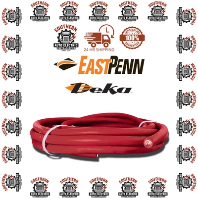 East Penn Deka Red 4/0 Copper Welding Cable Battery Wire 10 FT -  Made In USA - Image 1 of 4