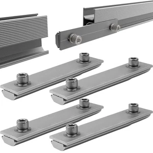 Solar Module Sliver Solar Panel Mounts Aluminium Alloy Guide Rail Connector - Picture 1 of 48