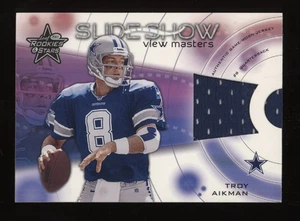 2001 Troy Aikman Leaf Rookies & Stars Game Worn Jersey Patch #14/25 *NICE* - Picture 1 of 2