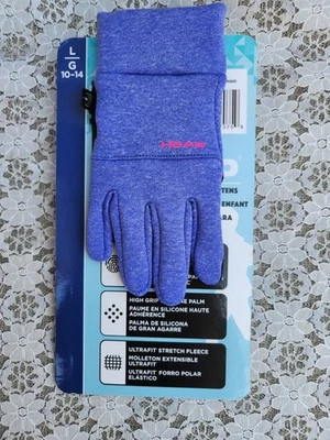 HEAD GLOVES, Purple Heather Pink Logo Sensatec Touchscreen, Girl's L 10-12 - Image 1 of 4