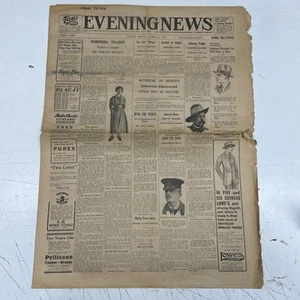 Periódico ORIGINAL VINTAGE Sydney 1920 Noche Noticias Publicidad Anzac Hoyts Clip de Arte - Imagen 1 de 12