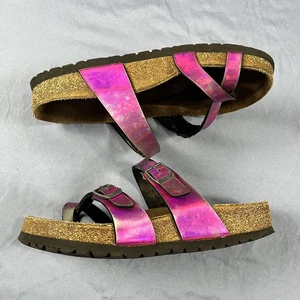 Sandalias moradas Birkenstock Mayari con puntera magenta para mujer talla 6,5 - Imagen 1 de 6