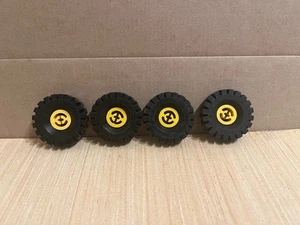 Lot of 4 - Lego Technic Tire Wheel 17 x 43 Yellow Black - Picture 1 of 2