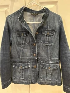 Talbots Jean Jacket: Band Collar Jean Jacket Size Small Petite - Picture 1 of 8