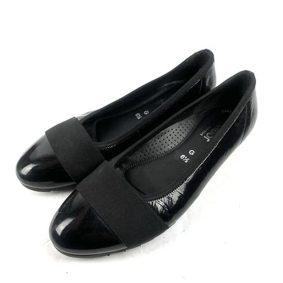Gabor Flats US 9 Black Patent Leather Slip On Shoes UK 6.5 Comfort Womens READ - Image 1 of 4