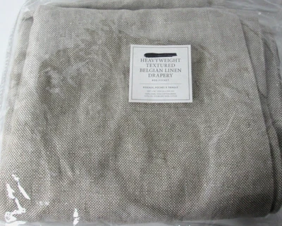 NUEVO Restoration Hardware Heavyweight Belgian Lino 96x100 Taupe Crossweave Drape Foto 1 de 4