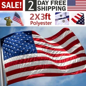 2x3 Ft American Flag w/ Grommets - United States Flag - US Flag - USA America. - Picture 1 of 15