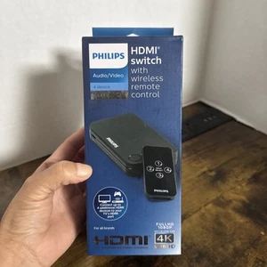 Philips 4 Port HDMI Switch Elite 4K Ultra HD With Wireless Remote- NEW SEALED - Picture 1 of 6