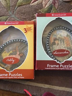 American Girl ADDY And Samantha Mattel 3~50 piece Puzzles with Frame Used - Image 1 of 2