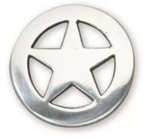 Ranger Star Concho 1" (2.5 cm) Silver Plate Tandy Leather 7992-05 - Picture 1 of 4