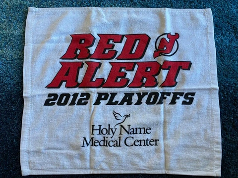 2012 New Jersey NJ Devils Red Alert Playoffs Rally Towel White Eastern Champions Cover