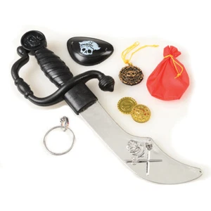U. S. Toy Pirate Sword Coin Eyepatch Child's 7pc Costume Accessory Set, One-Size - Picture 1 of 1