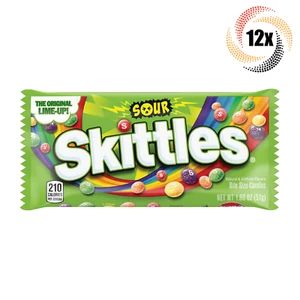 12x Skittles Sour Assorted Flavor Bite Size Candies | 1.8oz | Fast Shipping! - Picture 1 of 3