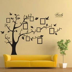 Wall Family Tree Decal Vinyl Sticker with Black Photo Frame Decor Free Shipping - Picture 1 of 6