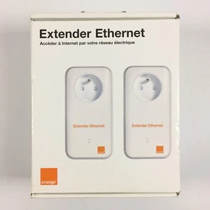 Lot 2 Prises Adaptateurs CPL Orange Extender Ethernet Liveplug HD 500 Mbits/s mb - Photo 1/7