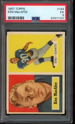 1957 Topps Football #144 Ken MacAfee - PSA 5 - Image 1 of 2