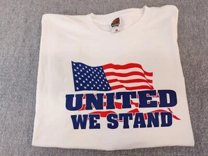 United We Stand Men's XL White Cotton Blend Full Color American Flag T-Shirt - Picture 1 of 5