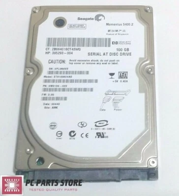 Seagate ST9100824AS 2.5" SATA 100GB HARD DRIVE DATE 06446 100397877 REV B PARTS - Image 1 of 4