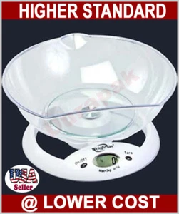 3000g /6.6 lbs Kitchen Food Preparing Scale Clear Removable Bowl - Picture 1 of 2