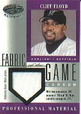 2001 Leaf Certified Materials Fabric of the Game Card #112CR Cliff Floyd/275 Jsy