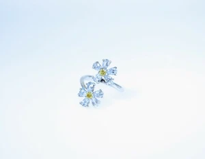 Anello aperto margherita cristallo collezione Francesca Swarovski cristallizzato nuovo con scatola - Foto 1 di 7