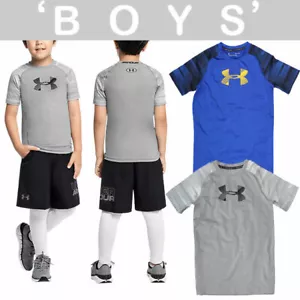 Boys' Under Armour T Shirt HeatGear Train To Game Top Short Sleeve Shirt Tee - Picture 1 of 8