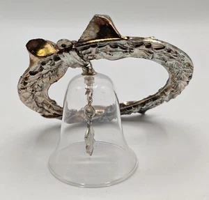 Lead Crystal Bell in Silver Plate Wreath 1987 Hallmark Limited Edition Ornament - Picture 1 of 5