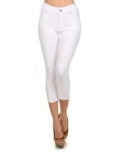 Yelete Skinny Capri Jeggings in White - Picture 1 of 3