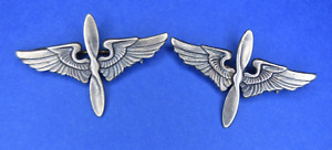 Very Rare WWII Walter Lampl Sterling Silver Army Air Corps Collar Insignia Wings