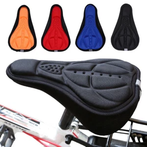 Bike Bicycle Silicone 3D Saddle Seat Cover Pad Padded Case Soft Cushion Comfort - Picture 1 of 17