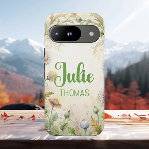 Personalisierte Handyhülle Blumen Individuell Name Cover iPhone Samsung Pixel Geschenk  - Bild 1 von 42