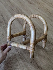 VINTAGE 70er Jahre Rattan Bambus Schallplatte oder Zeitschrift Aufbewahrung Halter GESTELL - Bild 1 von 5