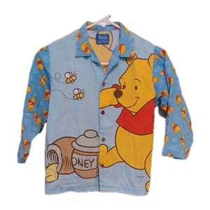 Kids Disney Winnie the Pooh Button up Pajama Top Shirt Only Used As-Is - Picture 1 of 8