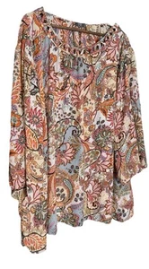Fairy Ninety Clothing Co 2x Shirt Paisley Cottage Sheer - Picture 1 of 9
