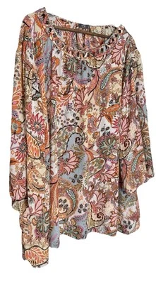 Fairy Ninety Clothing Co 2x Shirt Paisley Cottage Sheer - Image 1 of 4