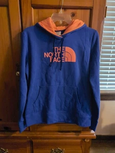The North Face Mens Blue Orange Long Sleeve Pockets Pullover Hoodie Size Medium - Picture 1 of 6