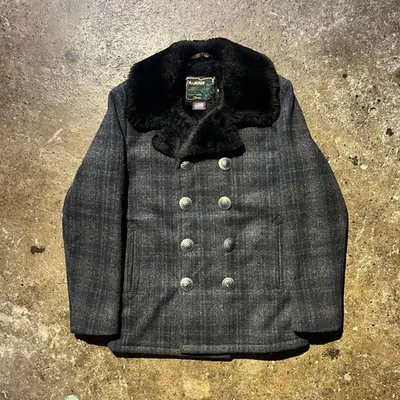 Schott × AYUITE × WOOLRICH Pea Coat Wool Jacket Check pattern Size 38 Outerwear - Image 1 of 4