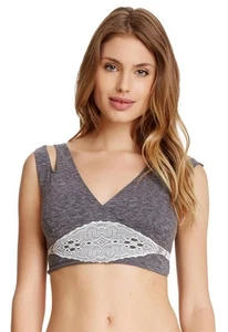FREE PEOPLE Mujer Grande Gris Jaspeado SILENT RIVER CROP BRALET NUEVO CON ETIQUETAS - Imagen 1 de 4