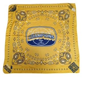 Wrangler NFR Las Vegas Satin Feel Yellow Gold Square Scarf Tie Bandana 32" x 32" - Picture 1 of 9