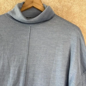 Eileen Fisher Merino Wool Tunic Sweater Blue Oversized Longline Luxury - Picture 1 of 6