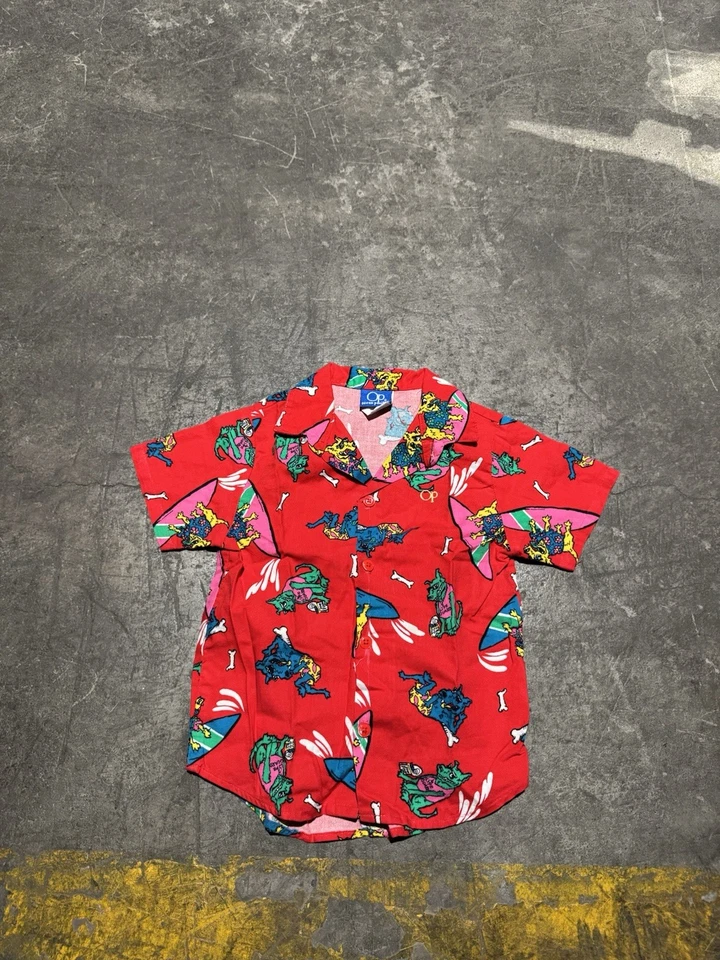 Vintage Ocean Pacific Shirt Boys 5 Hawaiian Op Surf Skate 90s 80s Kids Youth - Image 1 of 4