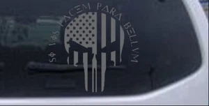 Calcomanía para ventana Punisher American Flag Si Vis Pacem Para Bellum plata 6X6 - Imagen 1 de 1