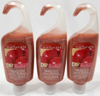 Lot Of 3 NEW Avon Naturals Glazed Apple & Walnut Refreshing Shower Gel 5 fl oz - Image 1 of 4